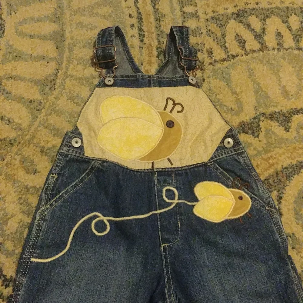 Rare Vintage Oshkosh Bgosh Vestbak With Bees Ruffles On Hem Of Overalls